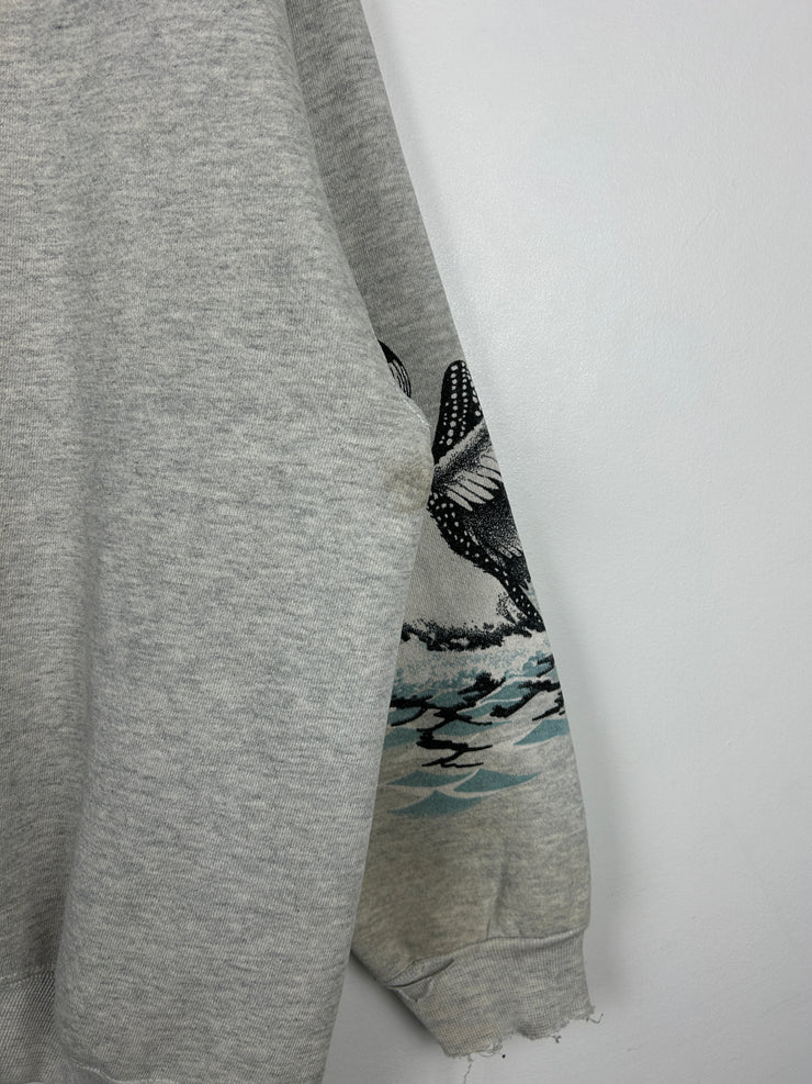 Vintage 90s Alex Bay Ducks Wilderness Grey Crewneck