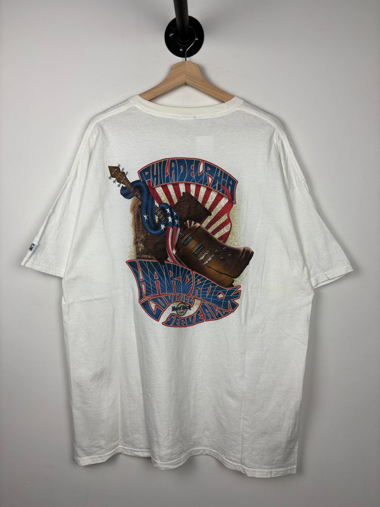 Vintage 90s Hard Rock Café Philadelphia White Tee