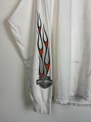 Vintage Harley Davidson Johnstown Flames White Long Sleeve