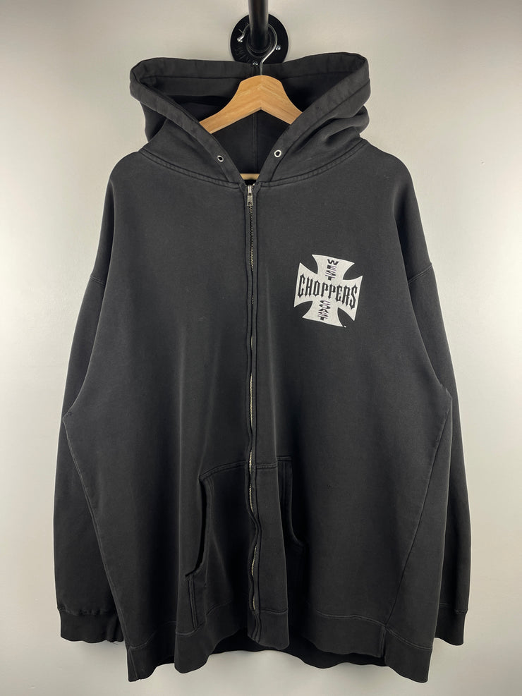 Vintage West Coast Choppers Long Beach Black Zip Up Hoodie