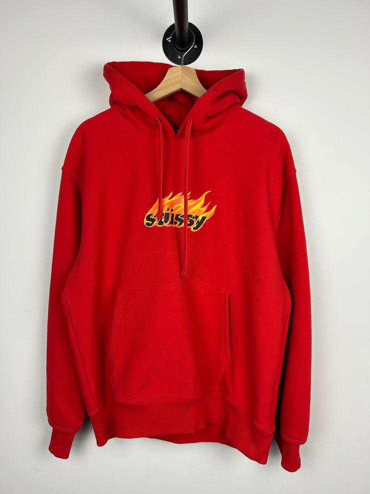 Stussy Flames Red Hoodie