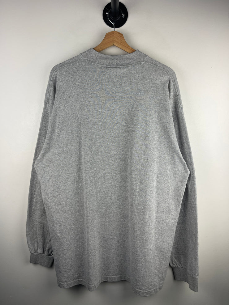 Vintage 90s Nike Golf Swoosh Mock Neck Grey Long Sleeve
