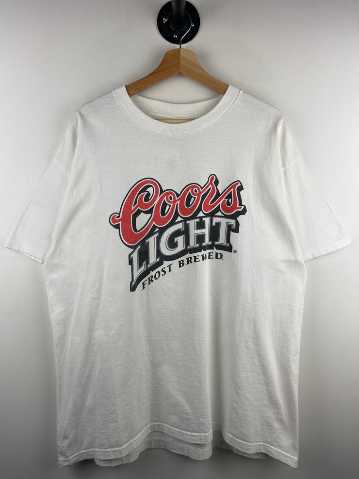 Vintage Coors Light Frost Brewed Beer White Tee