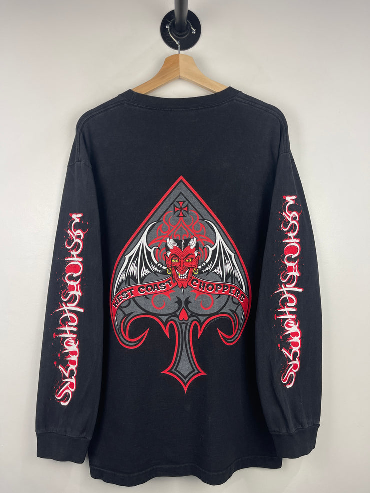 West Coast Choppers DEVIL チョッパーズ 長袖シャツ Vintage West Coast Choppers Choppers Devil Black & Red Long Sleeve