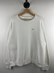 Vintage 90s Nike Mini Swoosh White Crewneck