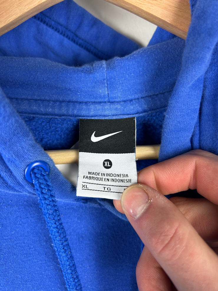 Vintage Nike Spellout Embroidered Blue Hoodie