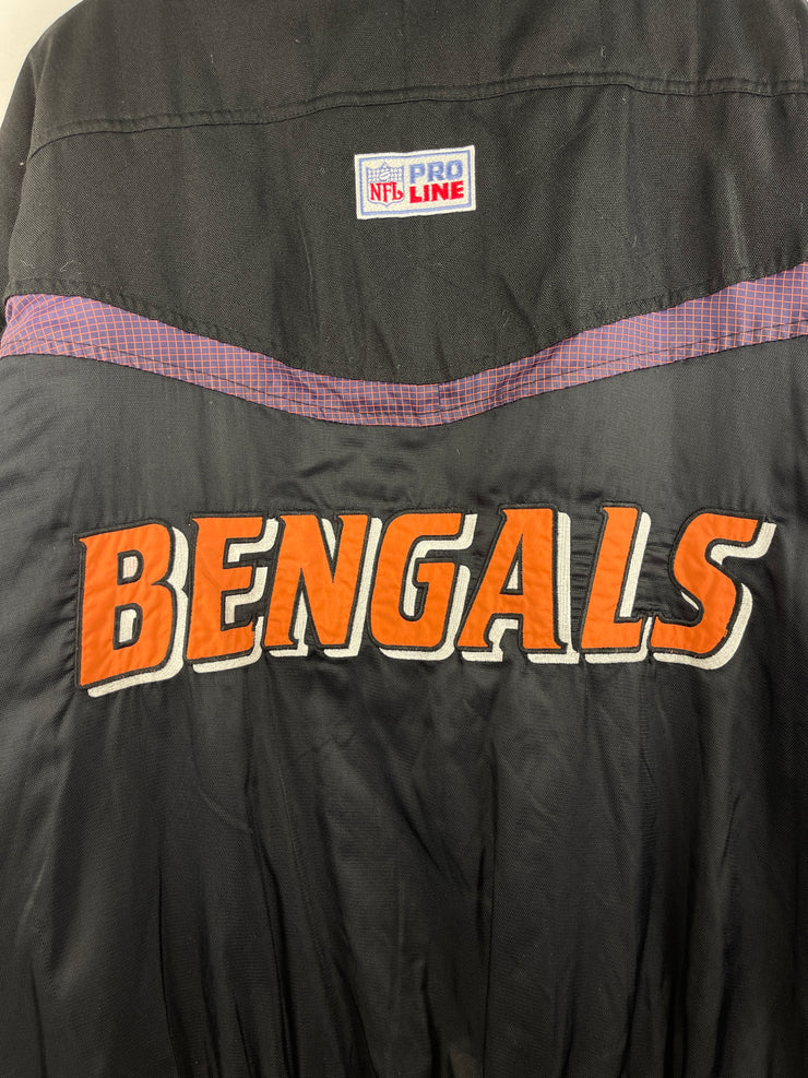 Vintage 90s NFL Logo Athletic Cincinnati Bengals Black Bomber Jacket
