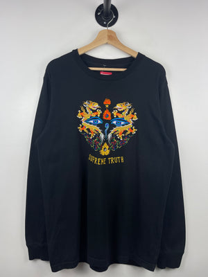 Supreme SS17 Truth Embroidered Black Long Sleeve