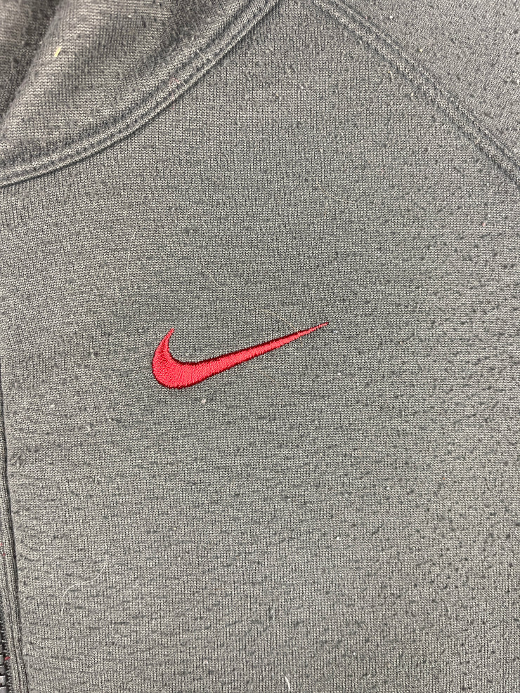 Vintage Nike Swoosh Spellout Grey & Red Reversible Hooded Jacket