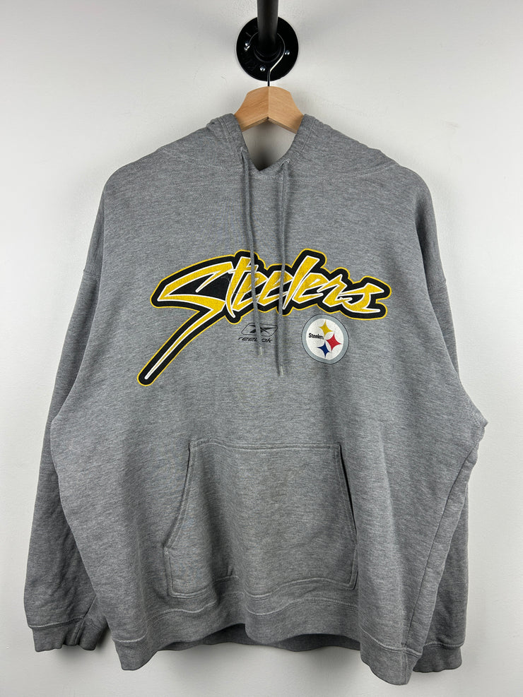 Vintage NFL Reebok Pittsburgh Steelers Grey Hoodie