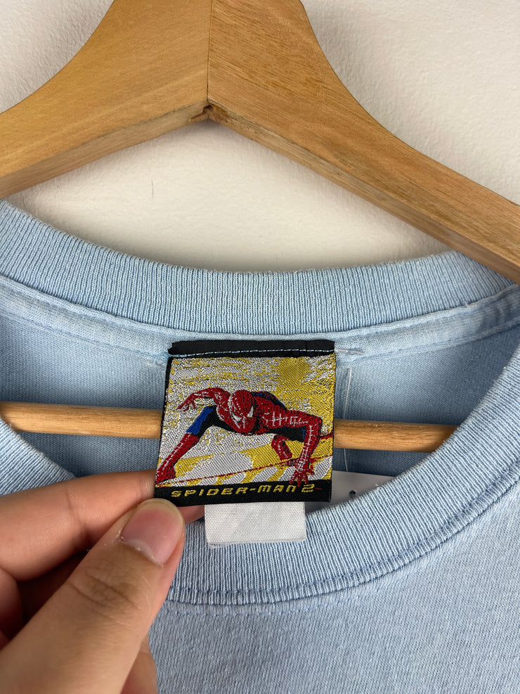 Vintage 2004 Spider Man 2 Movie Promo Baby Blue Tee
