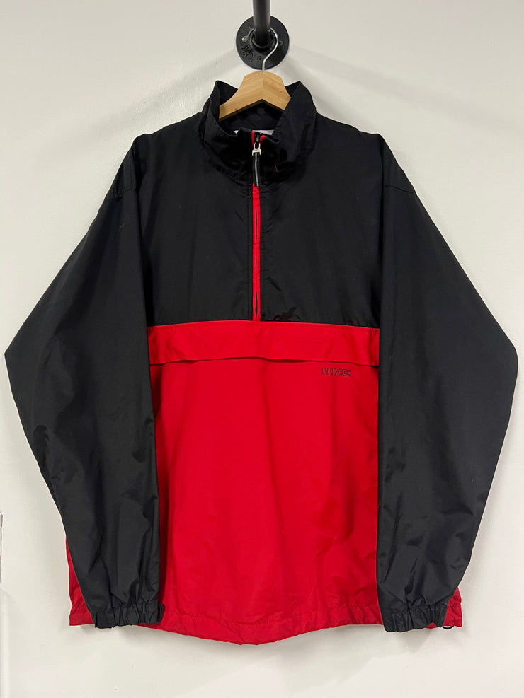 Vintage Nike Spellout Red & Black Pullover Windbreaker