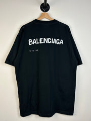 Balenciaga Hand Drawn Black Tee