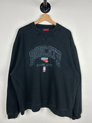 Vintage NBA Reebok Charlotte Bobcats Embroidered Navy Blue Crewneck