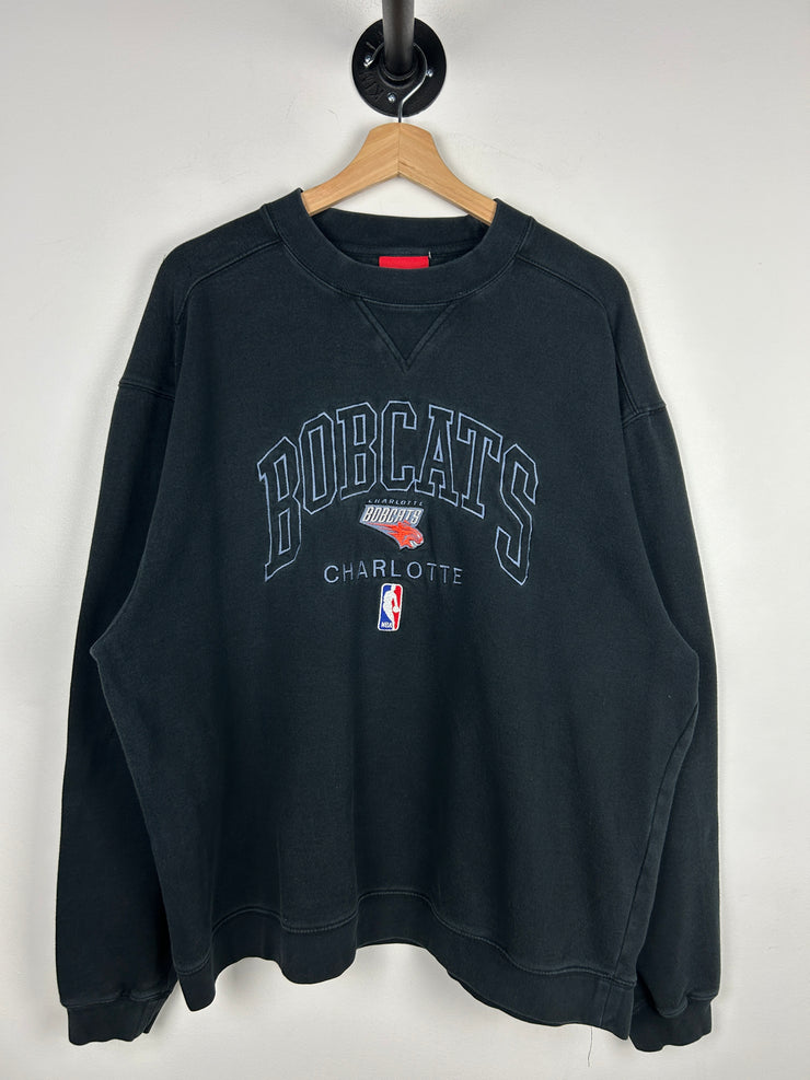 Vintage NBA Reebok Charlotte Bobcats Embroidered Navy Blue Crewneck