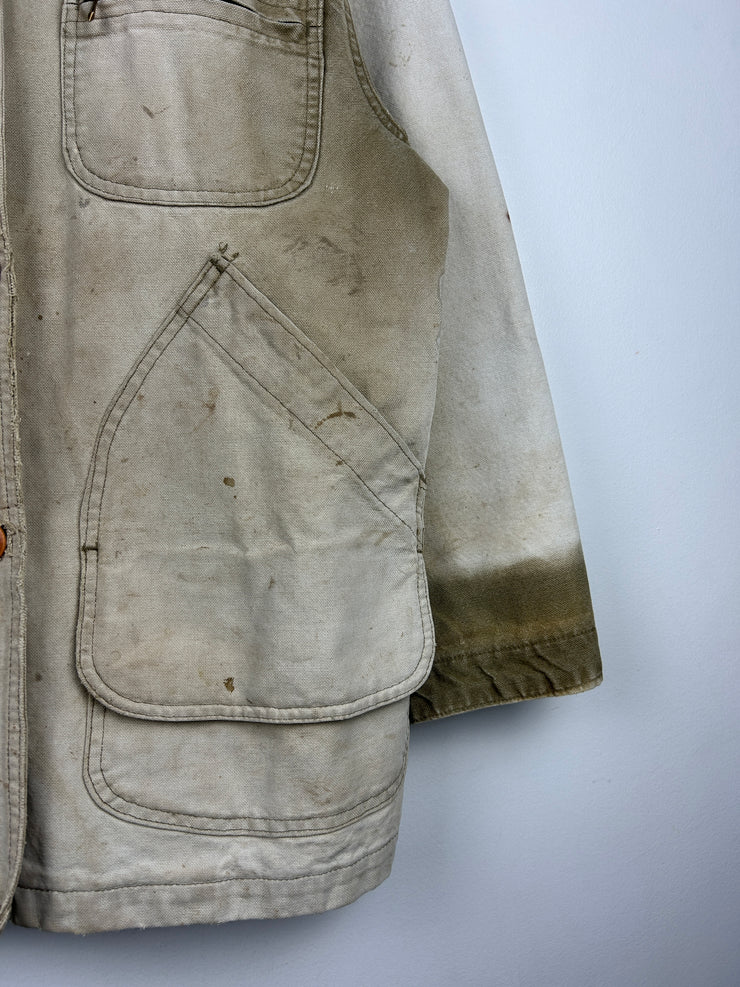 Vintage 90s LL Bean Faded Beige Chore Fishing Jacket
