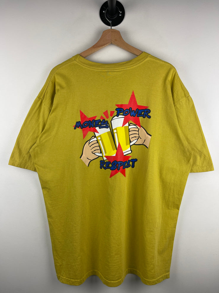 Supreme FW19 Money Power Respect Acid Yellow Tee
