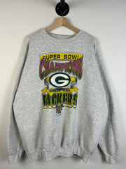 Vintage 90's Green Bay Packers Champions Grey Crewneck