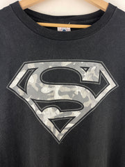 Vintage Superman Camo Logo Black Tee