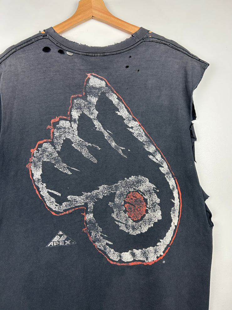 Vintage 90s NHL Philadelphia Flyers Black Thrashed Cut Off Tank Top