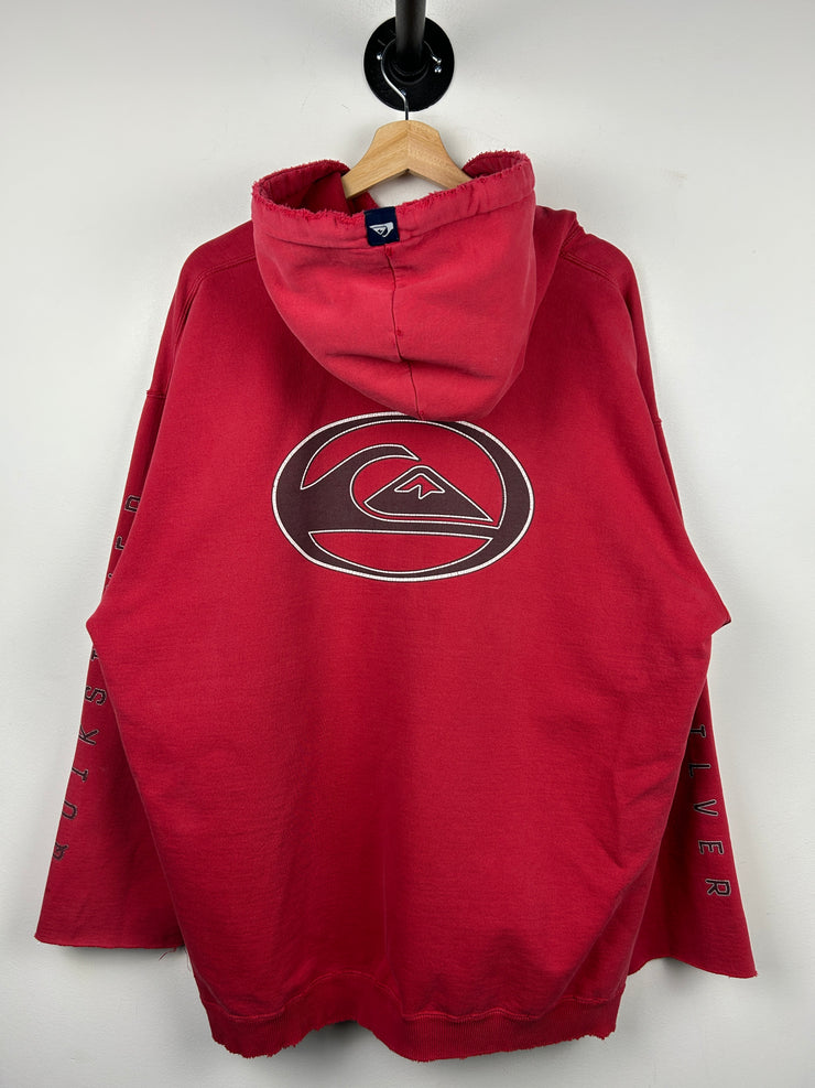 Vintage 90s Quiksilver Spellout Red Hoodie