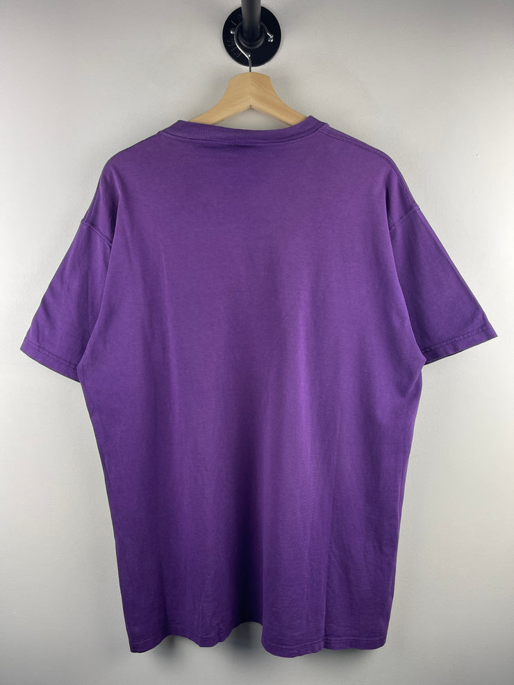 Vintage Russell Athletic Blank Purple Pocket Tee