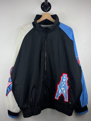 Vintage 90s NFL Logo Athletic Houston Oilers Pro Line Windbreaker