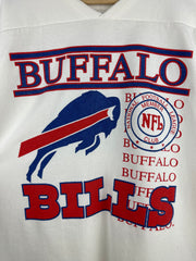 Vintage 90s NFL Russell Athletic Buffalo Bills 3/4 Sleeve White Crewneck