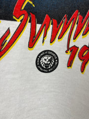 Vintage 90s NJPW G1 Climax Hot Summer Japan Wrestling White Tee