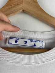 Off White Blue Marker Arrows White Tee