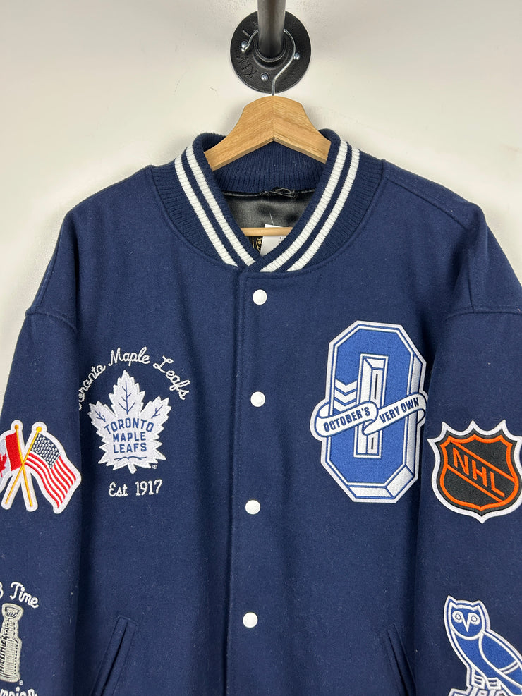 OVO X NHL Toronto Maple Leafs Navy Varsity Jacket