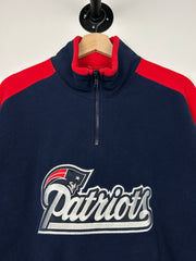 Vintage NFL Reebok New England Patriots Navy Quarter Zip Fleece Sweater