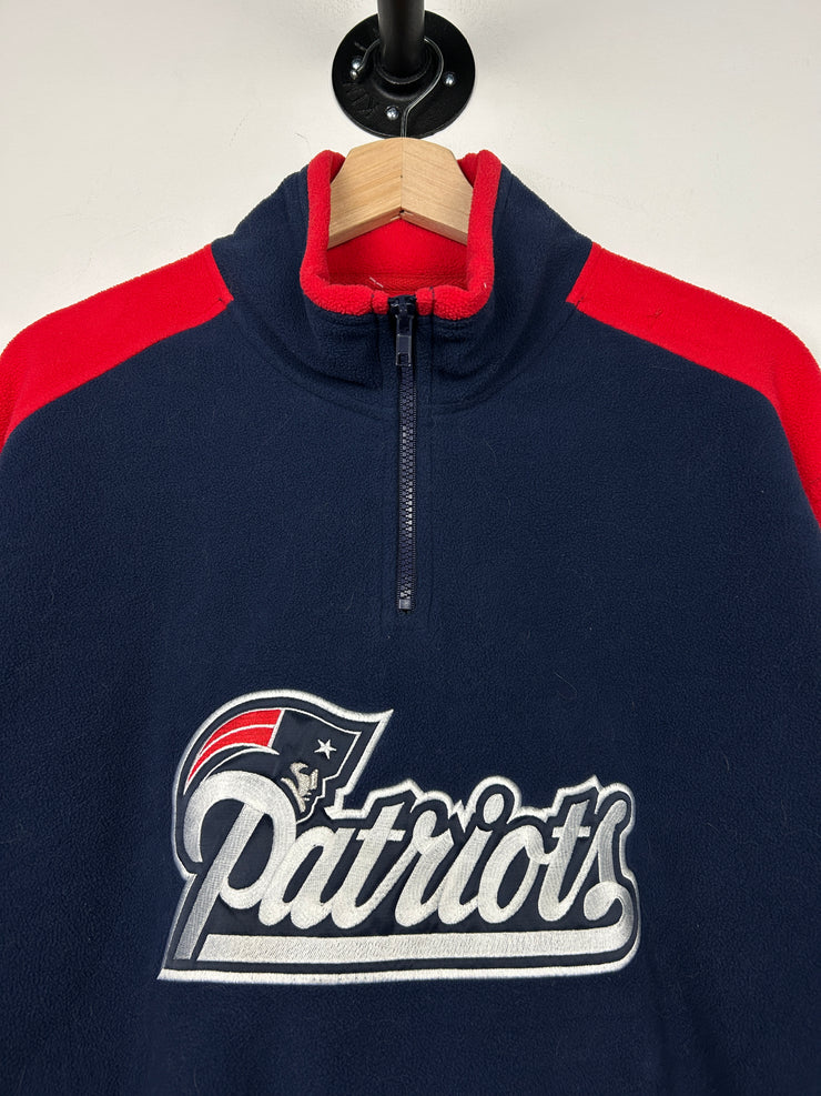 Vintage NFL Reebok New England Patriots Navy Quarter Zip Fleece Sweater