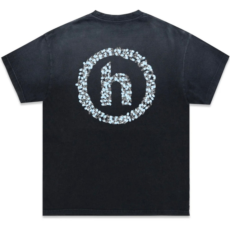 Hidden NY Scattered Pills H logo Washed Black Tee