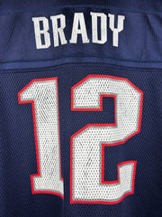 Vintage NFL New England Patriots Brady Navy Football Jersey