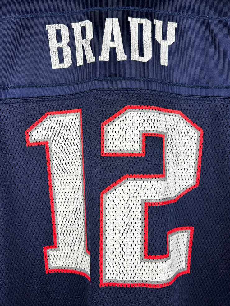 Vintage NFL New England Patriots Brady Navy Football Jersey