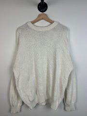 Vintage 90s Robert Bruce White Knit Sweater