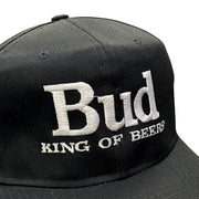 Vintage 90s NFL Bud Budweiser Beer King Of Beers Black Snapback Hat