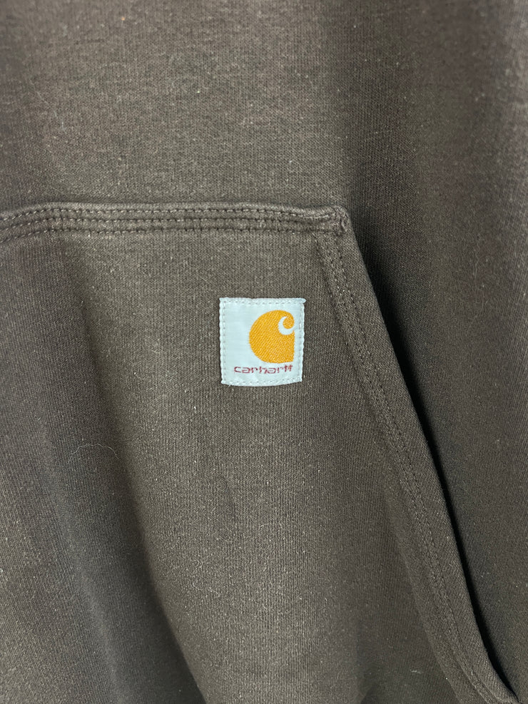 Vintage Carhartt Camo Spellout Brown Hoodie