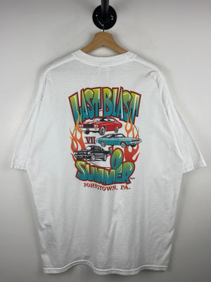 Vintage Last Blast Summer Classic Car Show White Tee