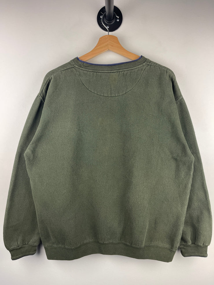 Vintage 90s Disney Winnie The Pooh Embroidered Green Crewneck