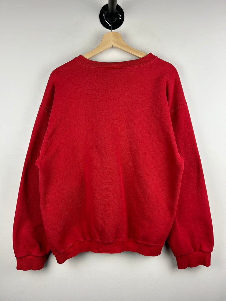 Vintage 90s Puma Indiana Hoosiers Embroidered Red Crewneck