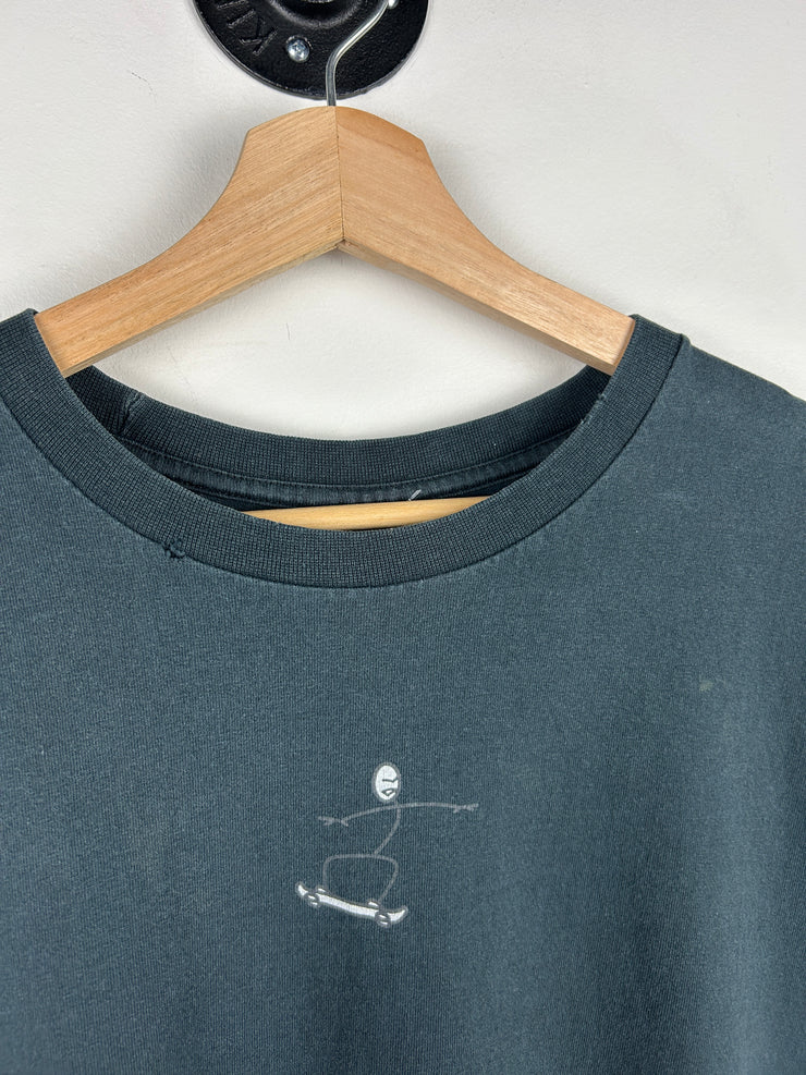 Vintage Nike Skateboarding Stickman Cartoon Black Tee