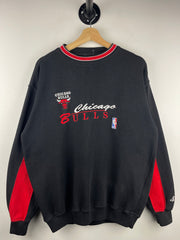 Vintage 90s NBA Logo Athletic Chicago Bulls Embroiderd Black Crewneck