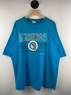 Vintage 90s MLB Ravens Florida Marlins Blue Tee
