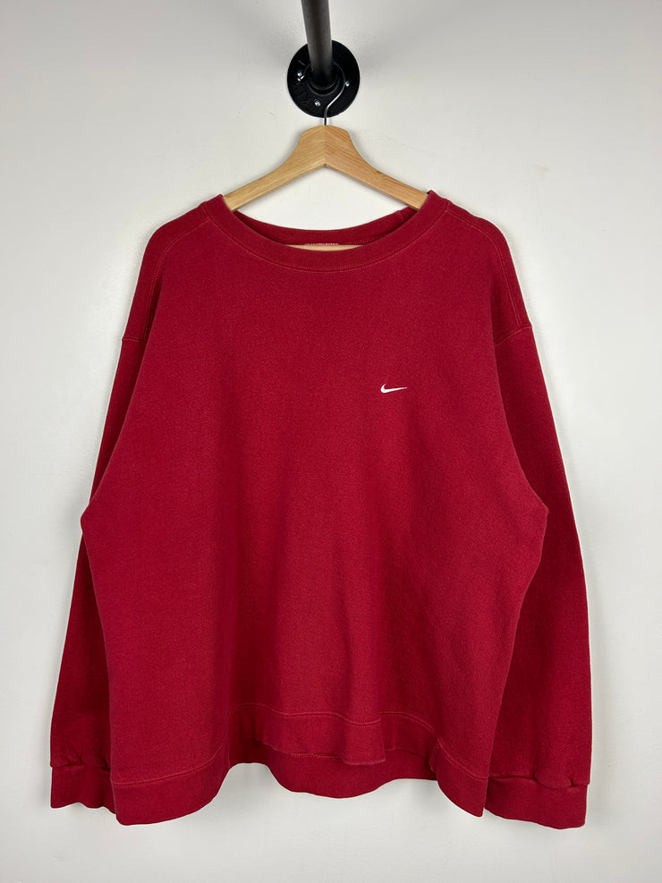 Vintage 90s Nike Mini Swoosh Red Crewneck