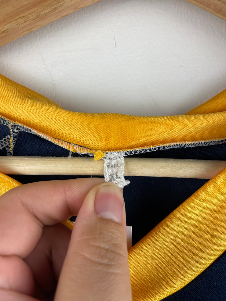 Vintage 90s West Genesse Wildcats Navy & Yellow Long Sleeve Soccer Jersey