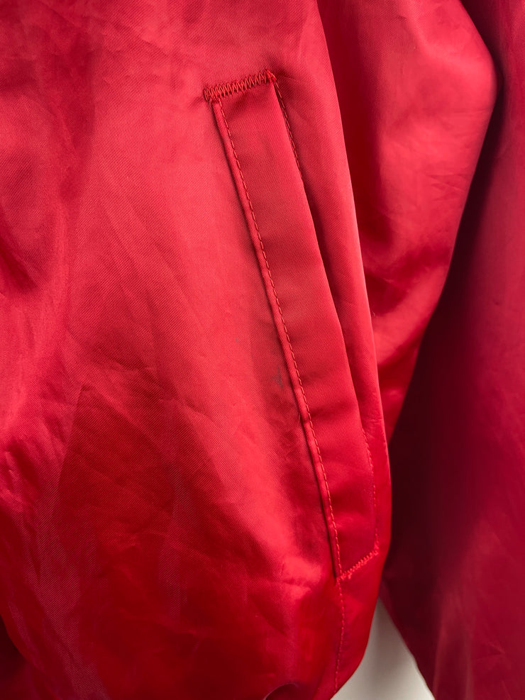 Vintage 80s Swingster State Farm Insurance Red Satin Varsity Jacket