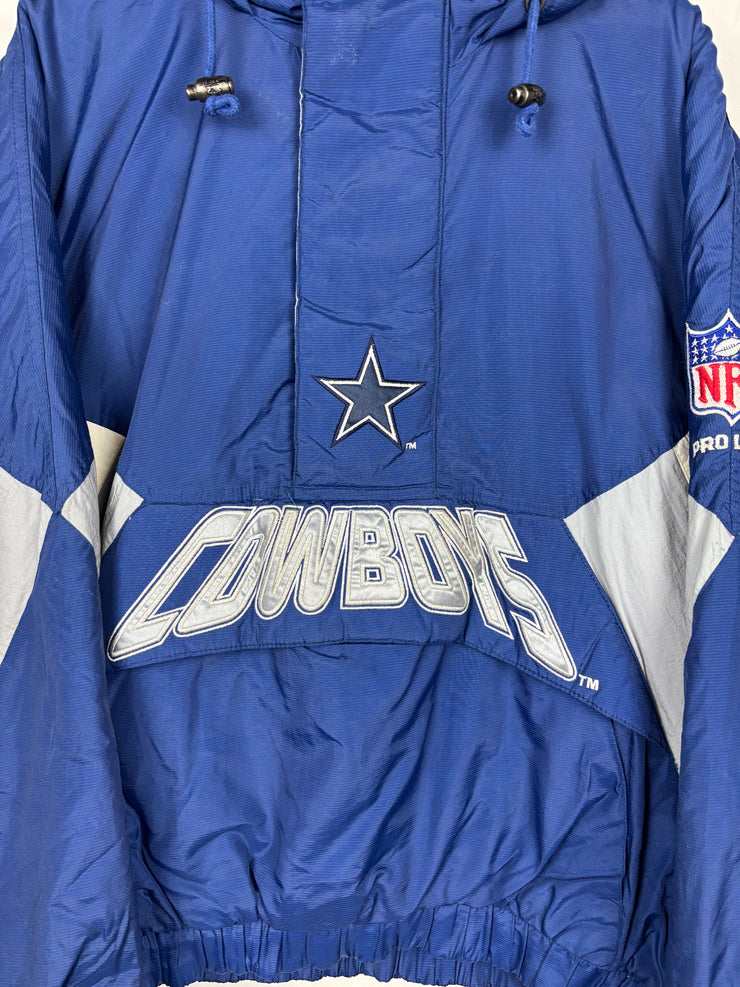 Vintage 90s NFL Starter Dallas Cowboys Pro Line Blue Hooded Jacket