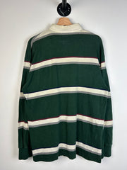 Vintage Y2K Chaps Ralph Lauren Green Polo Rugby Long Sleeve